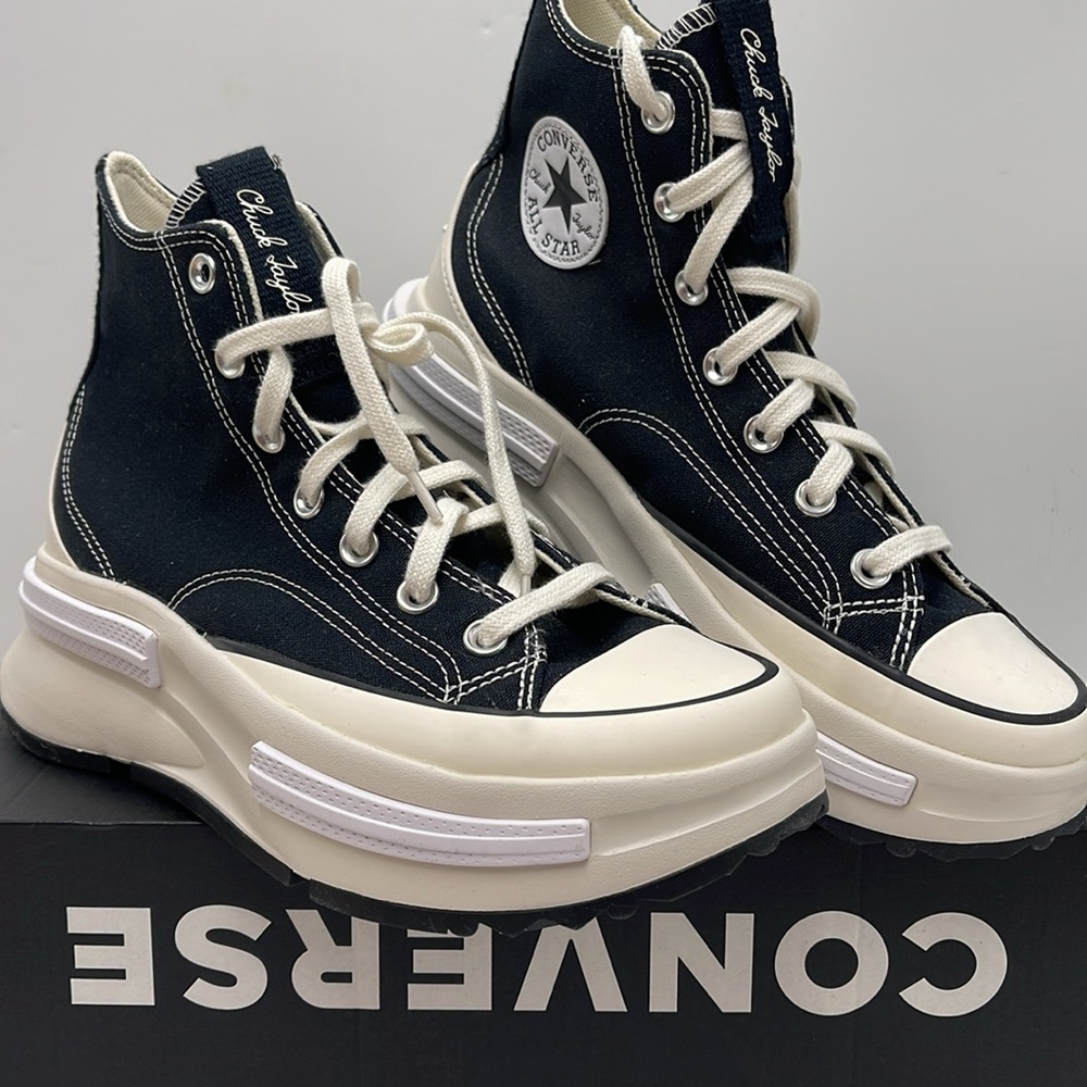 Converse WMNS RUN STAR LEGACY CX HI BLACK/EGRET/WHITE A00869C Platforms Sneakers - Picture 4 of 16